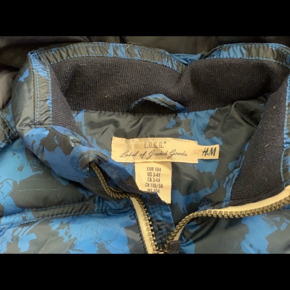 H&M L.O.G.G. Boys Zip Up Hooded Puffer Vest Jacket - Picture 5 of 9